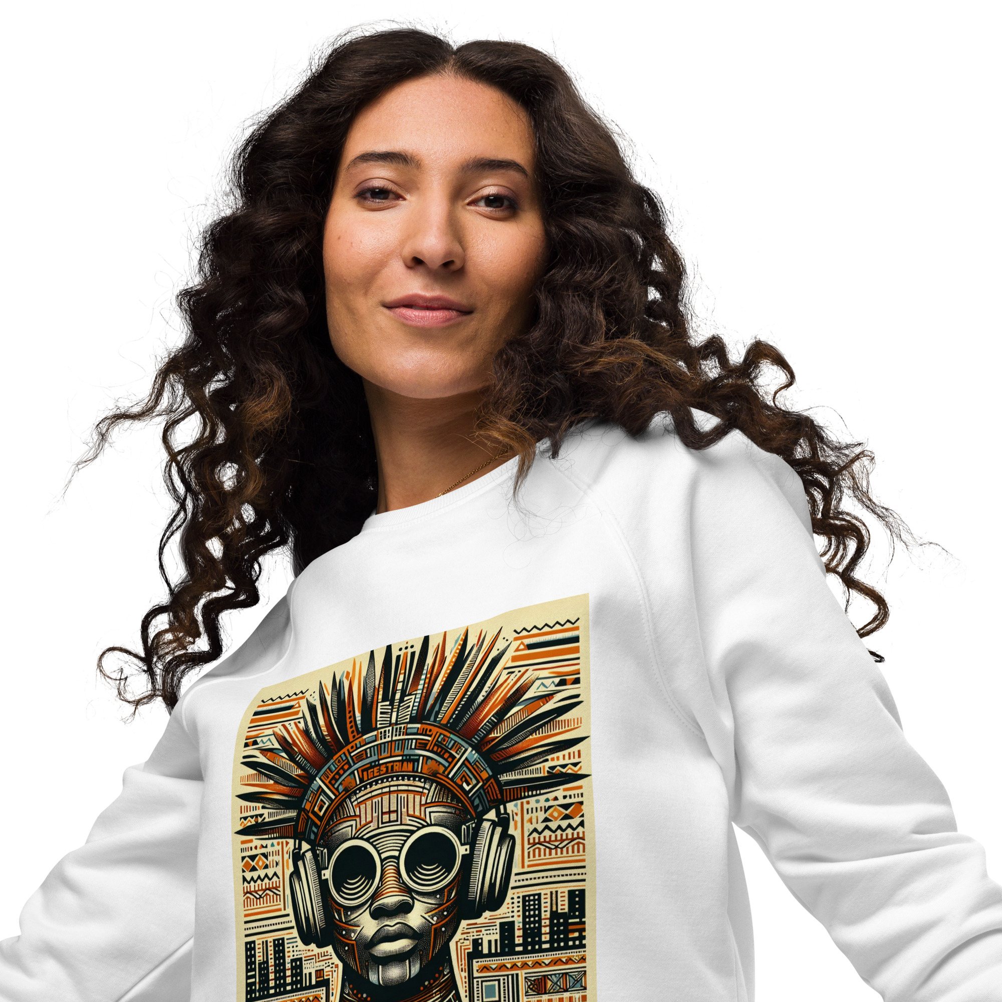 urafat unisex-organic-sweatshirt-white-front-